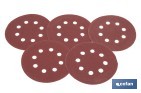 Discos de lija para lijadora Orbital | Pack de 5 hojas de lija redondas | Material: óxido de aluminio | Disponibles en diferentes granos - Cofan