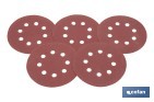 Discos de lija para lijadora Orbital | Pack de 5 hojas de lija redondas | Material: óxido de aluminio | Disponibles en diferentes granos - Cofan
