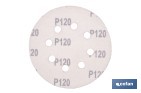 Discos de lija para lijadora Orbital | Pack de 5 hojas de lija redondas | Material: óxido de aluminio | Disponibles en diferentes granos - Cofan