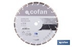 Disco de diamante reforzado soldado por láser | Corte húmedo en asfalto y hormigón abrasivo | Disponible en diferentes medidas - Cofan