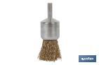 CRIMPED END WIRE BRUSH, BRASS-PLATED STEEL