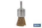 Crimped end wire brush, brass-plated steel - Cofan