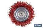 Escova de copo abrasiva com fio de nylon | Disponível em diferentes tamanhos | Adequada para polir, esmerilhar, remover ferrugem, etc. - Cofan