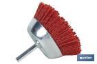 Escova de copo abrasiva com fio de nylon | Disponível em diferentes tamanhos | Adequada para polir, esmerilhar, remover ferrugem, etc. - Cofan