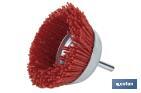 Escova de copo abrasiva com fio de nylon | Disponível em diferentes tamanhos | Adequada para polir, esmerilhar, remover ferrugem, etc. - Cofan
