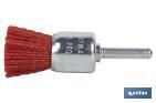 Escova tipo pincel com fios de nylon abravisa | Diâmetro de 6 mm x 25 mm | Adequada para polir, esmerilhar, remover ferrugem, etc. - Cofan