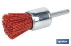 Cepillo de Brocha con Filamentos Abrasivos de Nylon | Diámetro de 6 mm x 25 mm | Para pulir, esmerilar, eliminar óxido, etc. - Cofan
