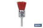 Escova tipo pincel com fios de nylon abravisa | Diâmetro de 6 mm x 25 mm | Adequada para polir, esmerilhar, remover ferrugem, etc. - Cofan
