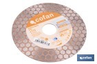 Disco porcelánico para corte, lijado y desbaste | Corte en seco de cerámica, porcelánico y gres | Disponible en diferentes medidas - Cofan