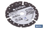 Disco de diamante multimaterial Ø76 mm | Corte en seco de múltiples materiales | Compatible con mini amoladora Cofan - Cofan