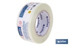 Cinta adhesiva de fibra de vidrio bidireccional transparente | Medida: 50 m x 48 mm para embalaje industrial - Cofan