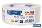 Cinta adhesiva de fibra de vidrio bidireccional transparente | Medida: 50 m x 48 mm para embalaje industrial - Cofan