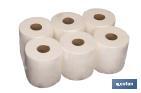 PAPEL SECAMANOS BLANCO | MATERIAL RECICLADO | PACK DE 6 ROLLOS | PESO ROLLO 0,8 KILOS 90 METROS