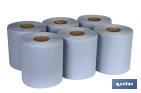 Papel Secamanos blanco | Material reciclado | Pack de 6 Rollos | Peso rollo 0,8 kilos 90 metros - Cofan