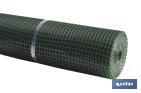 PVC square mesh | Mesh aperture of 20mm | Available in green | Size: 1 x 25mm - Cofan