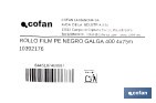 Rollo de film negro | Material: polietileno | Galga 400 | Grosor: 100 micras | Protección de embalajes | Disponible en diferentes medidas - Cofan