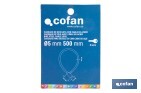 Candado antirrobo para bicicletas | Cable de acero de Ø5 mm | Longitud: 50 cm | Incluye 2 llaves | Revestimiento de PVC azul - Cofan