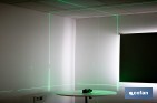 Nivel láser autonivelante de líneas cruzadas 3 x 360° | Modo automático y manual | Alta precisión | Incluye base magnética y maletín - Cofan