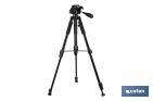 Universal telescopic tripod | 3 extensible legs | Adjustable height from 49cm to 149cm | Material: ABS + aluminium | Carrying bag included - Cofan