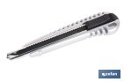 Cúter profesional de aluminio | Hoja negra SK2 | Sistema de bloqueo automático | Zona antideslizante | Disponible en 2 medidas - Cofan