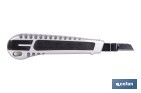 Cúter profesional de aluminio | Hoja negra SK2 | Sistema de bloqueo automático | Zona antideslizante | Disponible en 2 medidas - Cofan