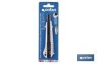 Cúter profesional de aluminio | Hoja negra SK2 | Sistema de bloqueo automático | Zona antideslizante | Disponible en 2 medidas - Cofan