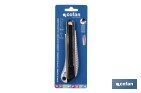 Cúter profesional de aluminio | Hoja negra SK2 | Sistema de bloqueo automático | Zona antideslizante | Disponible en 2 medidas - Cofan