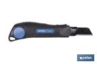 Cúter profesional de ABS | Con recubrimiento antideslizante TPR | Hoja negra ultra afilada SK2 | Bloqueo automático | Disponible en 3 medidas - Cofan