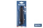 Cúter profesional de ABS | Con recubrimiento antideslizante TPR | Hoja negra ultra afilada SK2 | Bloqueo automático | Disponible en 3 medidas - Cofan