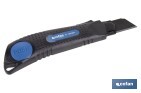 Cúter profesional de ABS | Con recubrimiento antideslizante TPR | Hoja negra ultra afilada SK2 | Bloqueo automático | Disponible en 3 medidas - Cofan