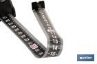 Flexómetro de hoja negra con impresión a doble cara | Carcasa de ABS | Funda antichoque | Botón de bloqueo automático | Disponible con cinta de 3, 5 y 8 metros de longitud - Cofan