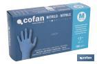 Box of 100 nitrile gloves | Fine and elastic gloves | Powdered-free | Comfortable and pleasant to the touch - Cofan