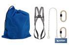 CONJUNTO ARNÉS COMPLETO | 2 PUNTOS ANCLAJE | CUERDA SEGURIDAD | 2 MOSQUETONES | EN 361/EN 354/EN 362