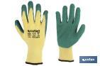 GREEN ROUGH LATEX GLOVES WITH KNITTED SUPPORT
