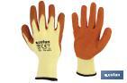 "ORANGE" COARSE LATEX GLOVES WITH TEXTILE SUPPORT