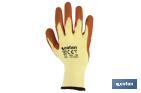 Handschuhe aus Strickstoff, beschichtet mit rauem Latex, in Orange - Cofan