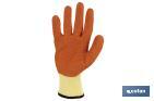 Handschuhe aus Strickstoff, beschichtet mit rauem Latex, in Orange - Cofan