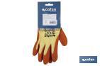 Handschuhe aus Strickstoff, beschichtet mit rauem Latex, in Orange - Cofan