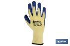 Blue rough latex gloves with knitted support - Cofan