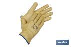 COW LEATHER EXTRA GLOVES WITH INNER COTTON LINING