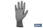 Grey nylon impregnated support gloves. (100% Nylon) - Cofan