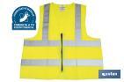 High visibility vest | Zip fastener | Available in various sizes - Cofan