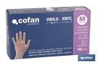 Box of 100 vinyl gloves | Powdered glove | Ambidextrous | Suitable for food use | Elastic and tough gloves - Cofan