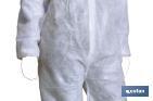 Safety coverall | White | Disposable coverall | Polypropylene | Available in various sizes - Cofan