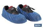 BLUE SHOE COVER | CHLORINATED POLYETHYLENE | DISPOSABLE GARMENT | 100 PIECES