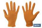 Boîte de 100 gants en nitrile avec texture de diamant | Tailles de la S à la XL | Couleur : Orange - Cofan