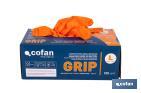 Boîte de 100 gants en nitrile avec texture de diamant | Tailles de la S à la XL | Couleur : Orange - Cofan