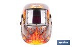 Casco de soldadura automático Fire Skull | Solar, oscurecimiento automático DIN 9-13 | Adecuado para soldadura tipo ARC, MIG, MAG y TIG - Cofan