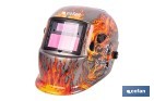 Casco de soldadura automático Fire Skull | Solar, oscurecimiento automático DIN 9-13 | Adecuado para soldadura tipo ARC, MIG, MAG y TIG - Cofan