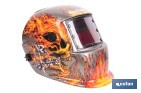 Casco de soldadura automático Fire Skull | Solar, oscurecimiento automático DIN 9-13 | Adecuado para soldadura tipo ARC, MIG, MAG y TIG - Cofan